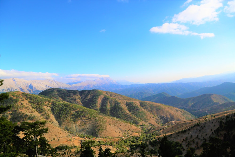 green and brown mountains under blue sky during daytime