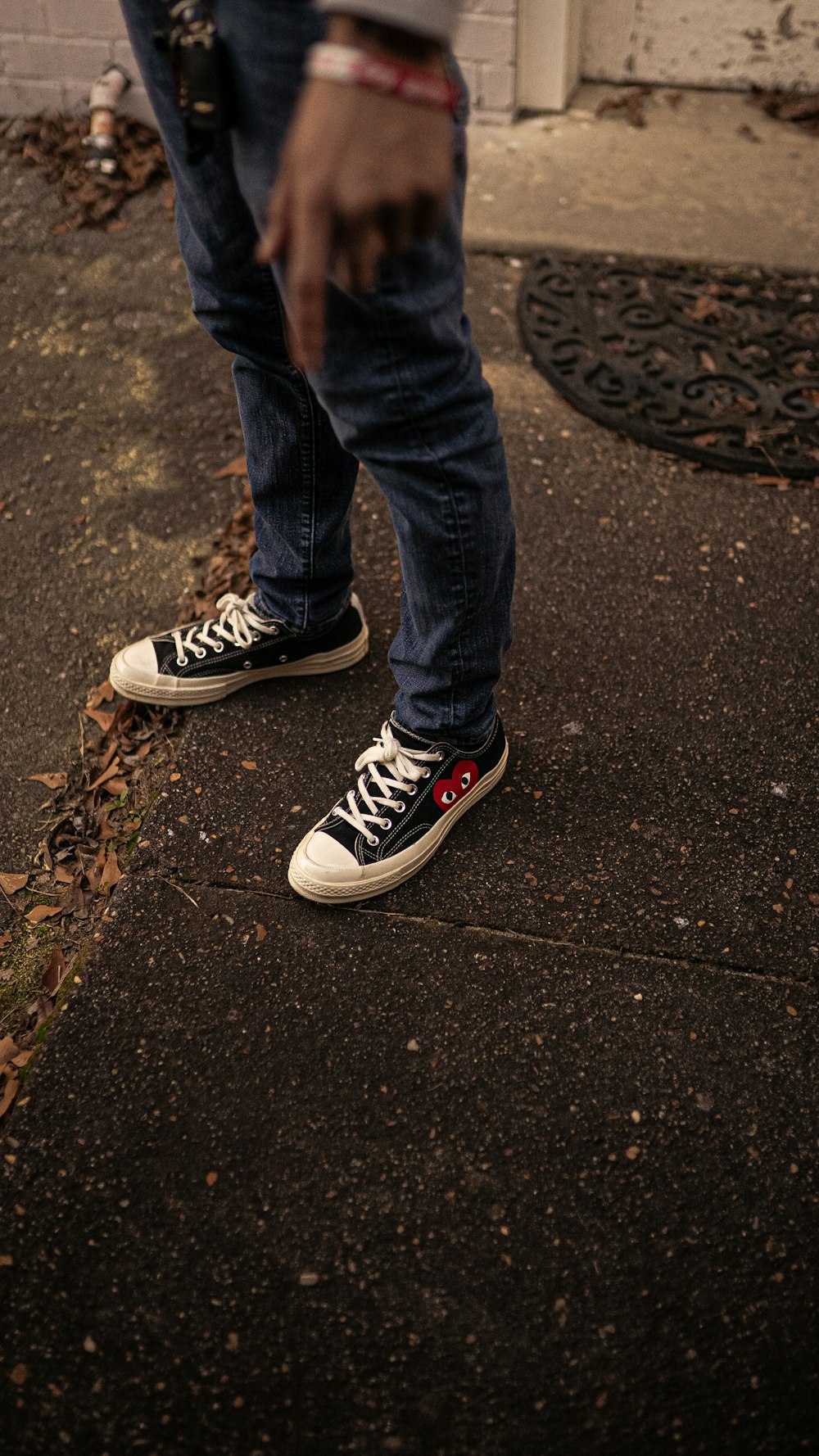 Person in blue denim jeans and black and white sneakers photo – Free Denim  Image on Unsplash