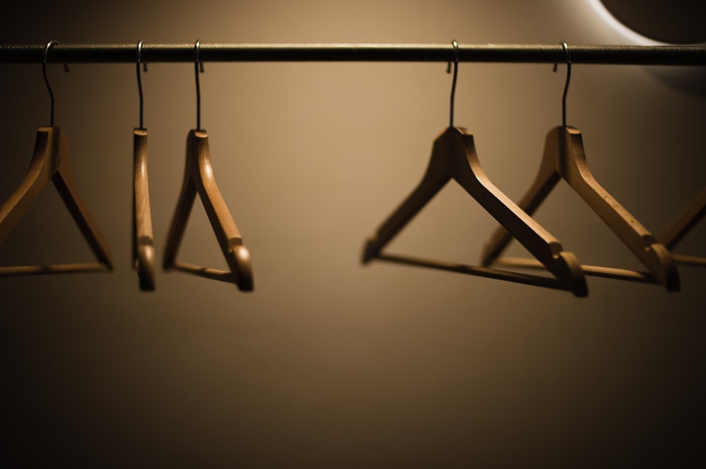 clothes hanger on black metal rack