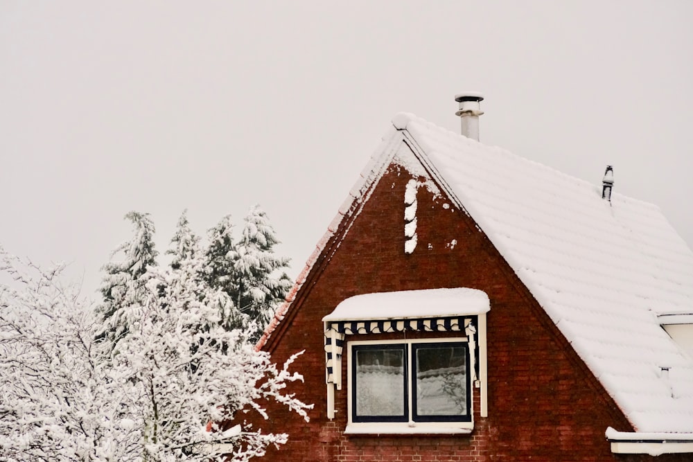 brown and white house near trees