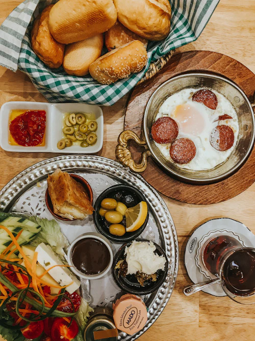 Turkish breakfast spread