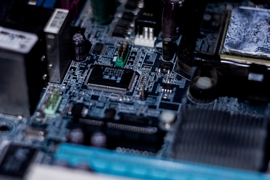 a close up of a computer motherboard