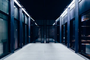 Corridor between server racks in a data centre