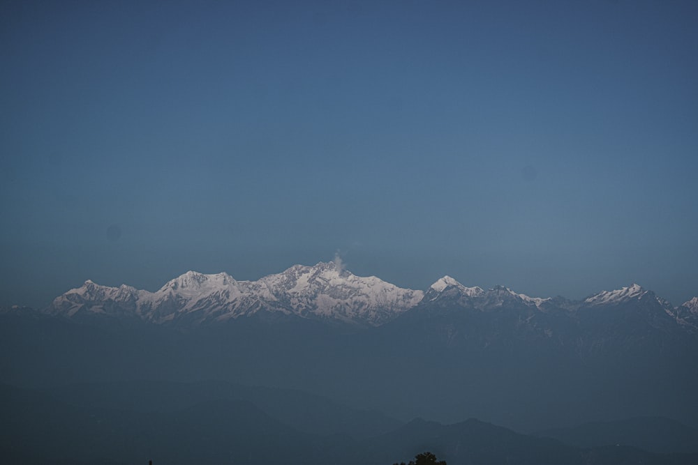 a view of a mountain range in the distance