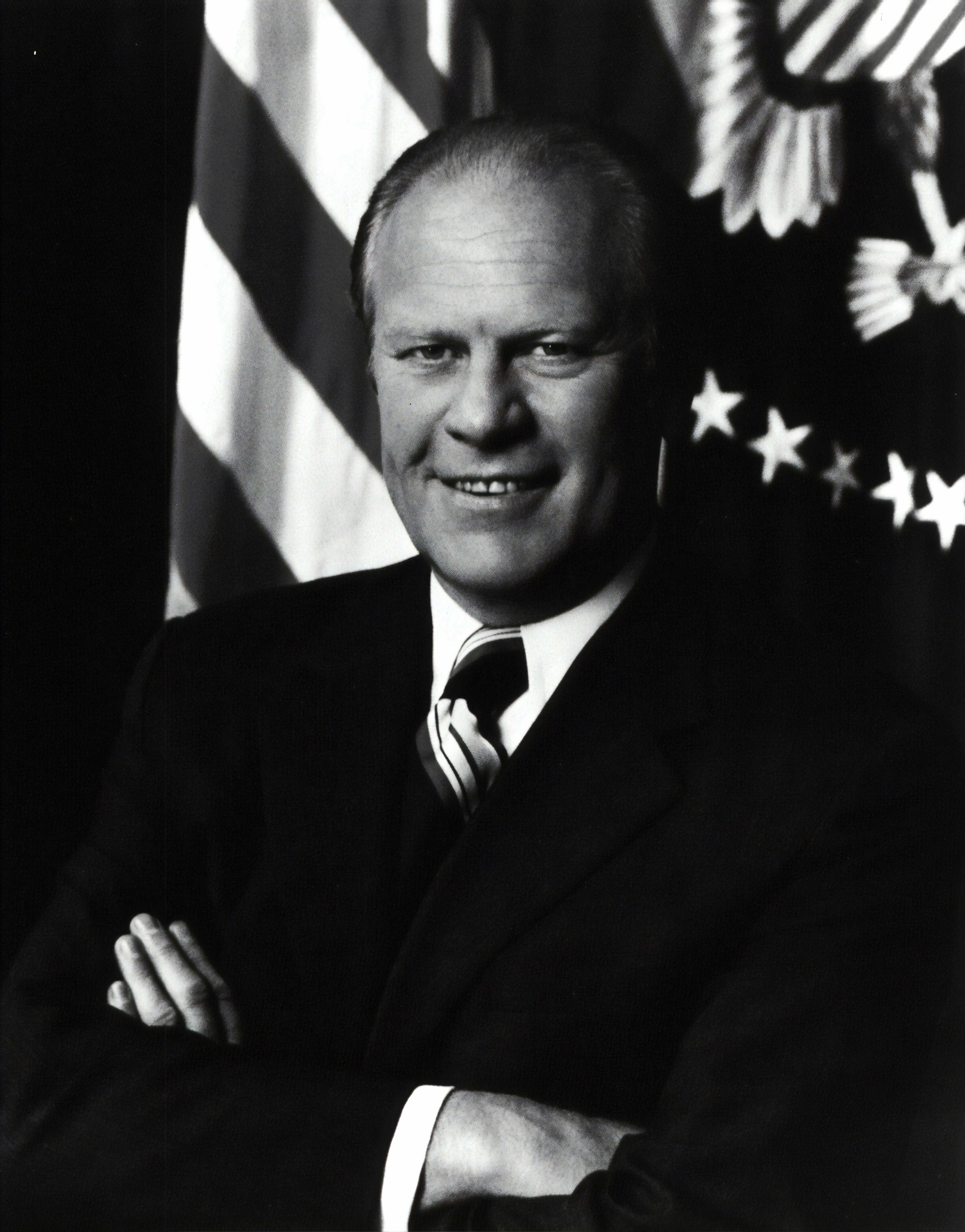 [Gerald R. Ford, half-length portrait, facing front, with arms crossed]. Photograph from the Presidential File Collection, 1974. Library of Congress Prints & Photographs Division.

https://www.loc.gov/item/96522670/