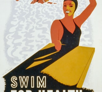  Swim for health in safe and pure pools. WPA poster.