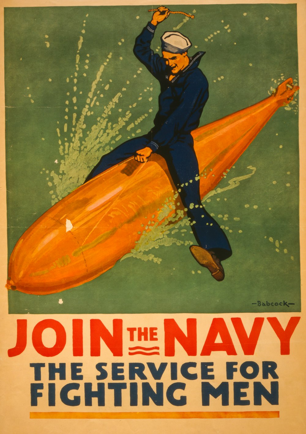 Treten Sie der Marine bei. Plakat aus dem Ersten Weltkrieg.