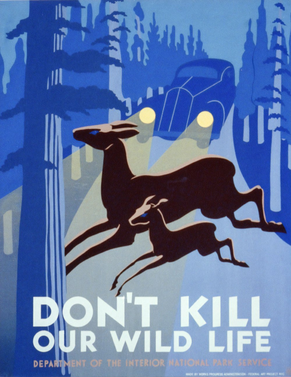 Non uccidere la nostra vita selvaggia. Poster WPA.