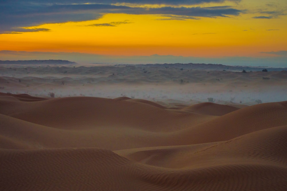 white clouds over the desert