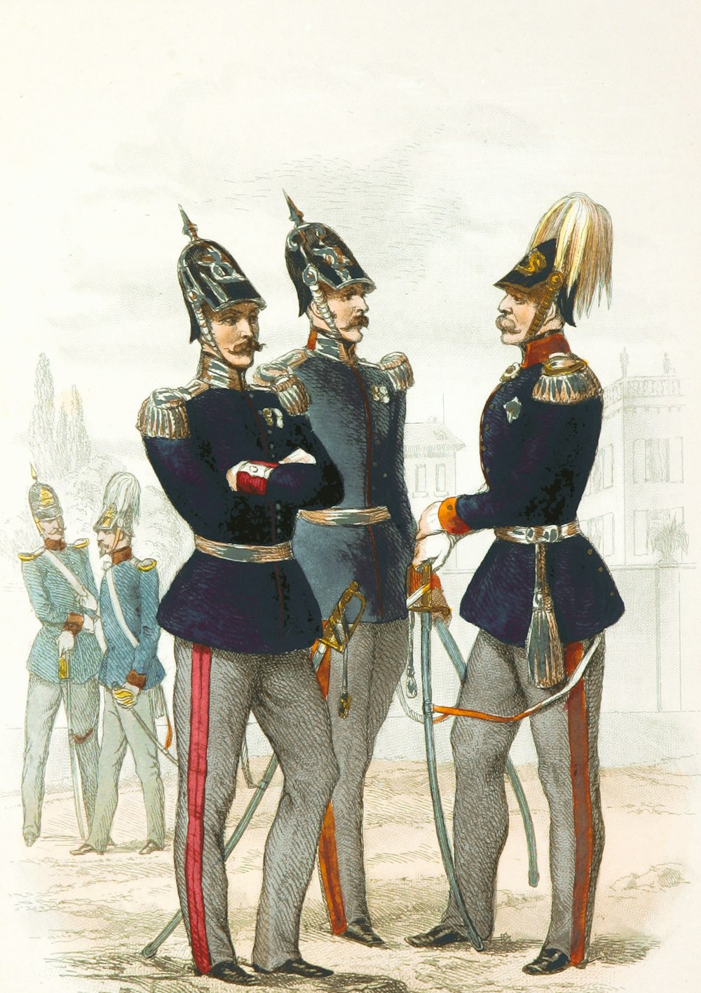 two men in uniform standing next to each other
