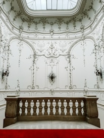 Interior room showcasing elegant ceiling moldings made from plaster.