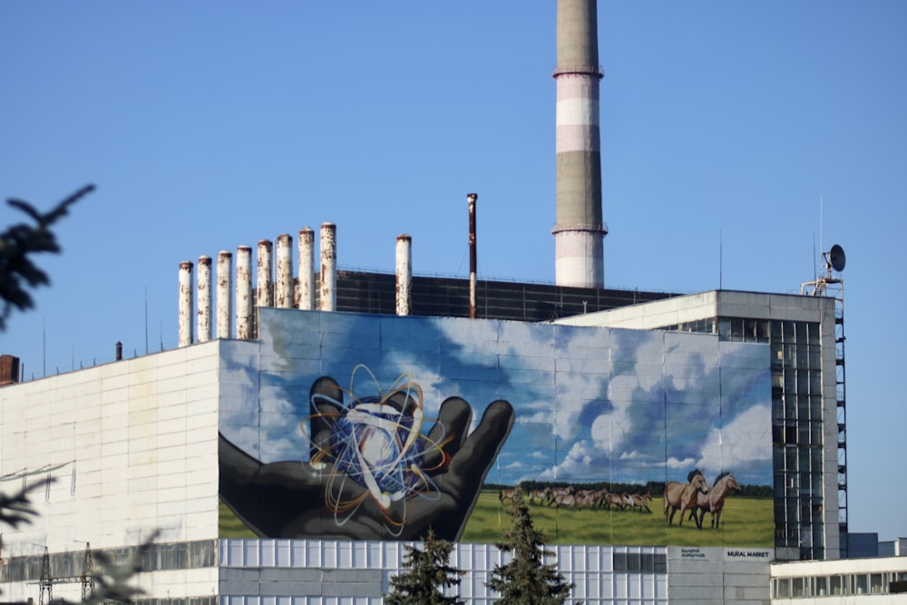 a large mural on the side of a building