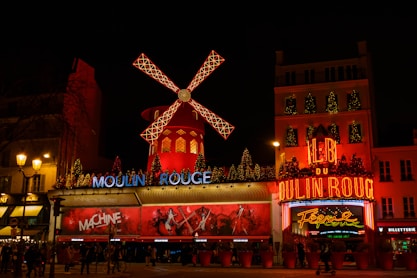 red and yellow lighted building during nighttime