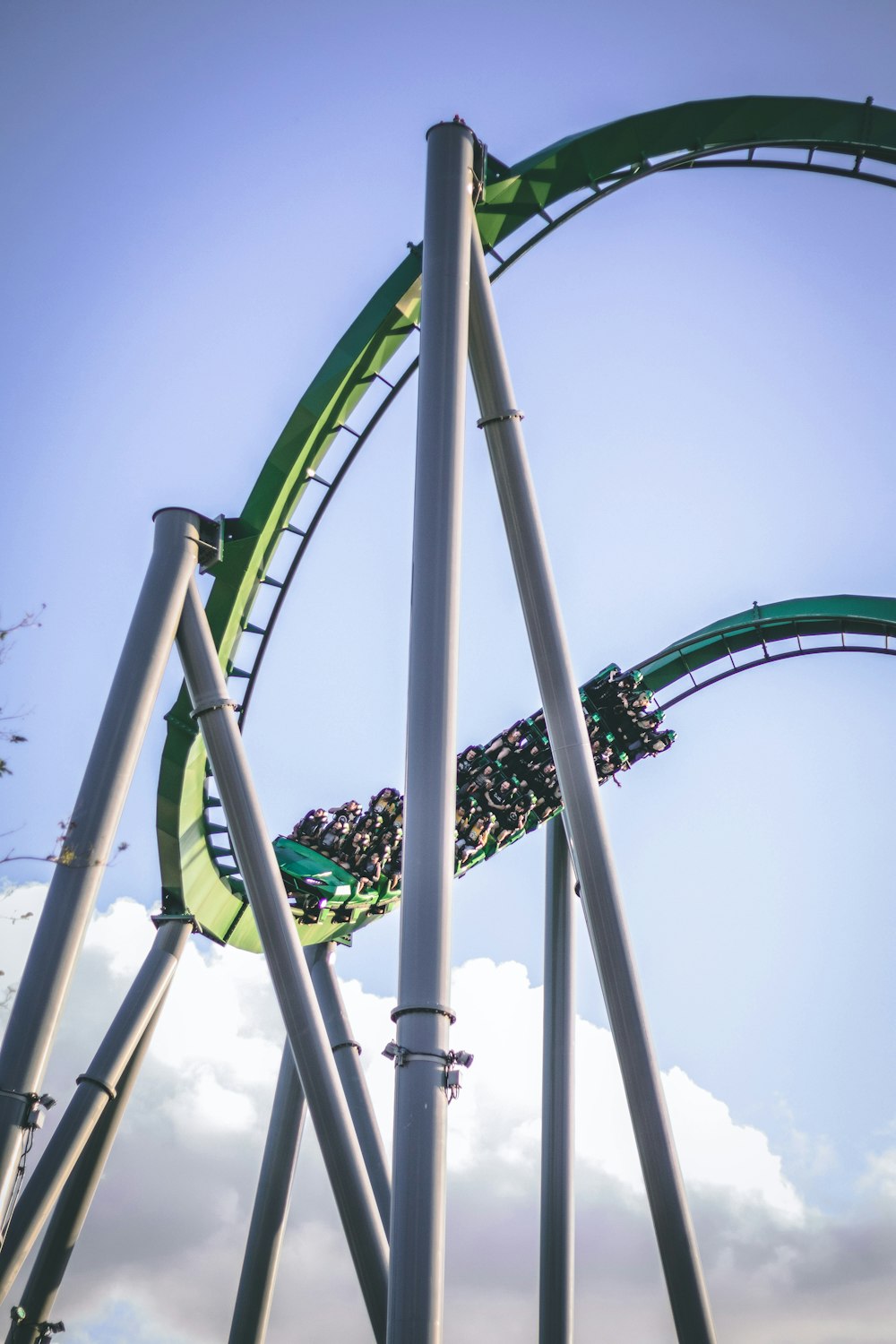 green and white roller coaster