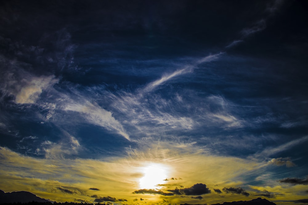 blue sky and white clouds during sunset