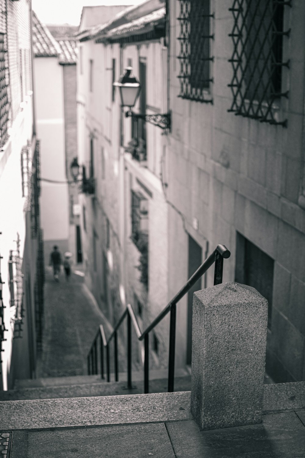 grayscale photo of concrete building