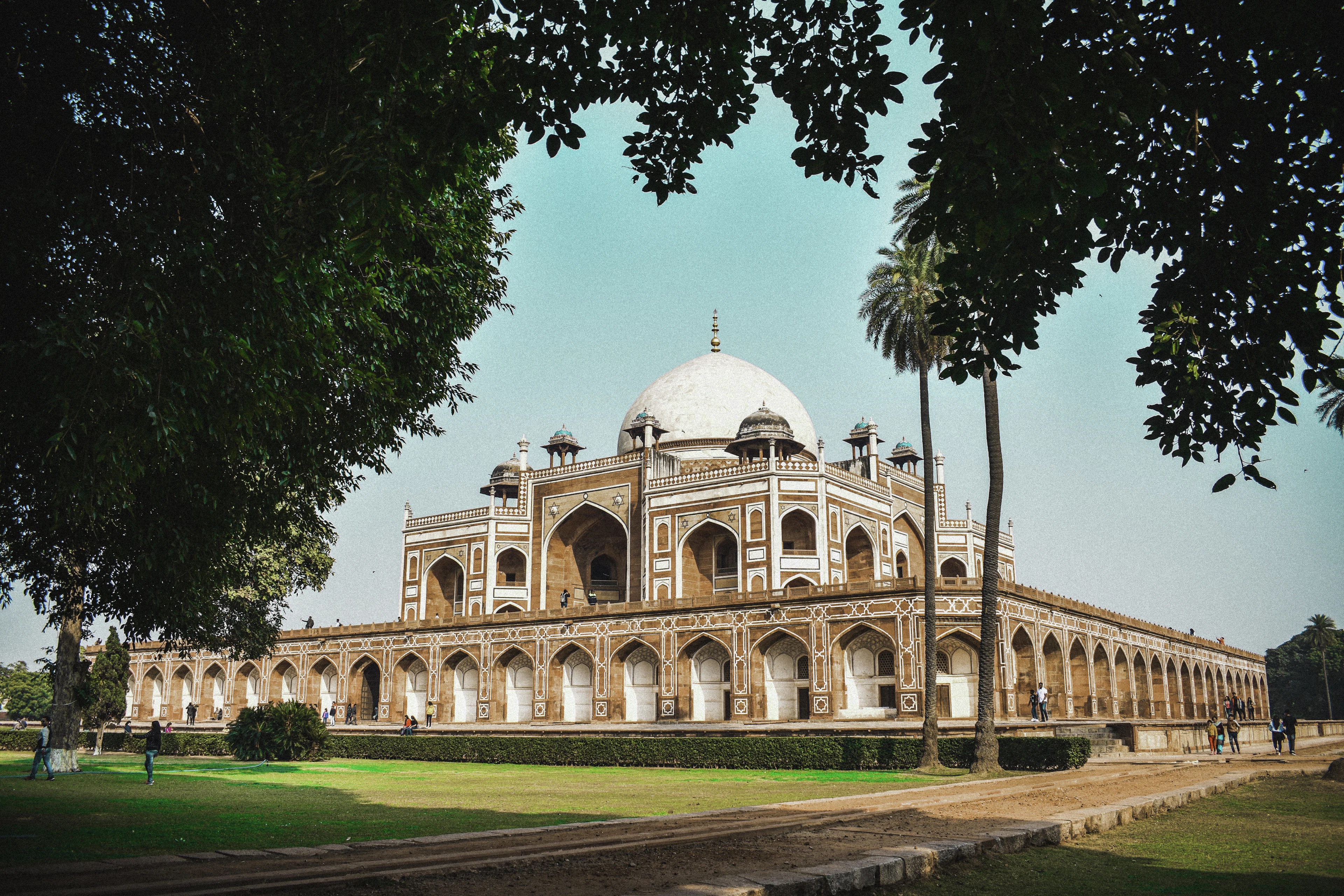 Humayun’s Tomb among green gardens in Delhi