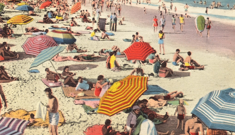 personnes sur la plage pendant la journée