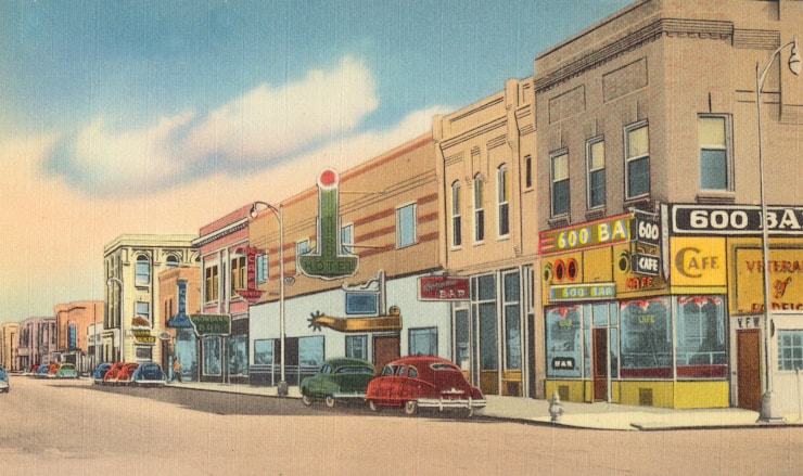 600 Bar & Café, Miles City, Montana.
Date:
[ca. 1930–1945] https://ark.digitalcommonwealth.org/ark:/50959/xs55mh87s

Please visit Digital Commonwealth to view more images: https://www.digitalcommonwealth.org.

 