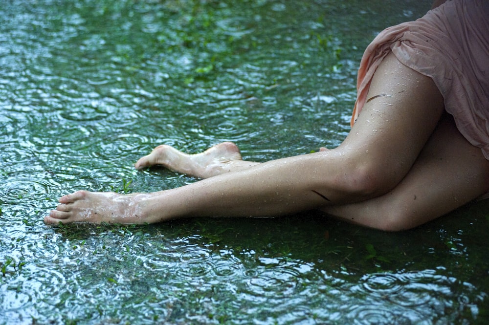 woman in water during daytime