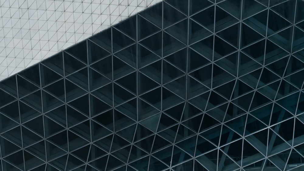 blue and white glass walled building