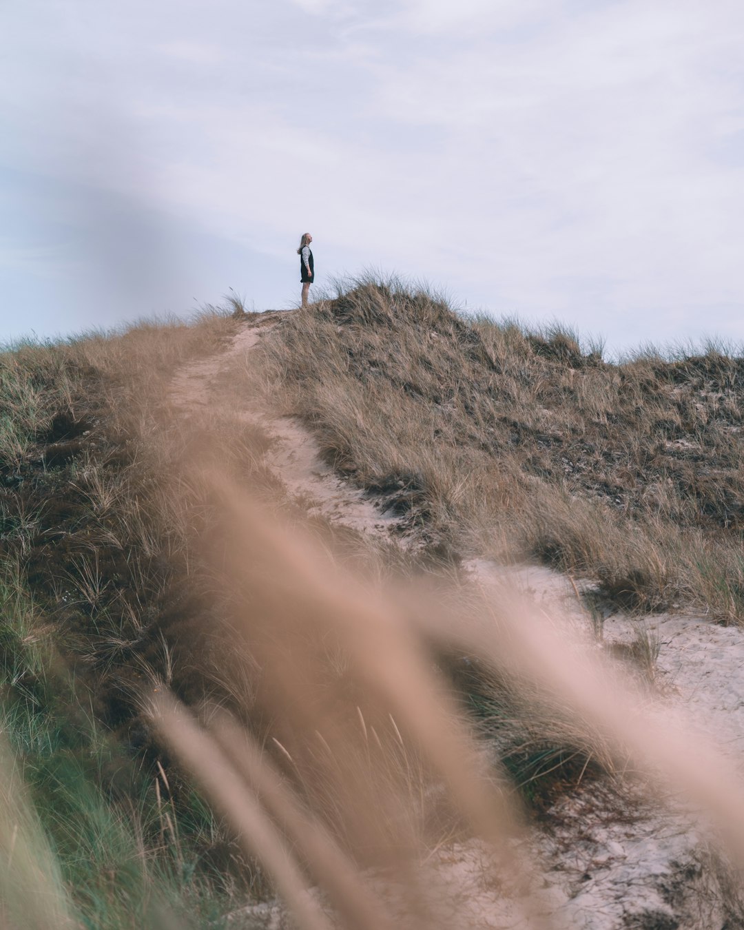 person walking on green grass field during daytime