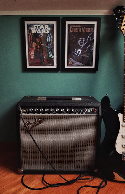 Amplificador valvulado Fender Blues Junior IV em estúdio de gravação