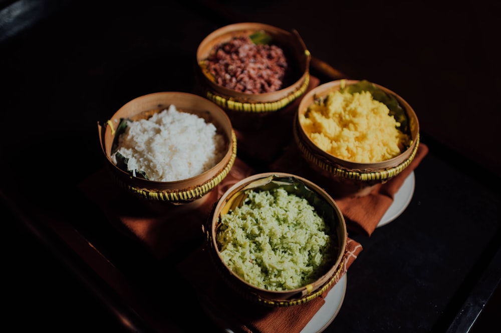 rice on brown ceramic bowl