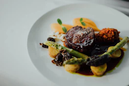 cooked food on white ceramic plate