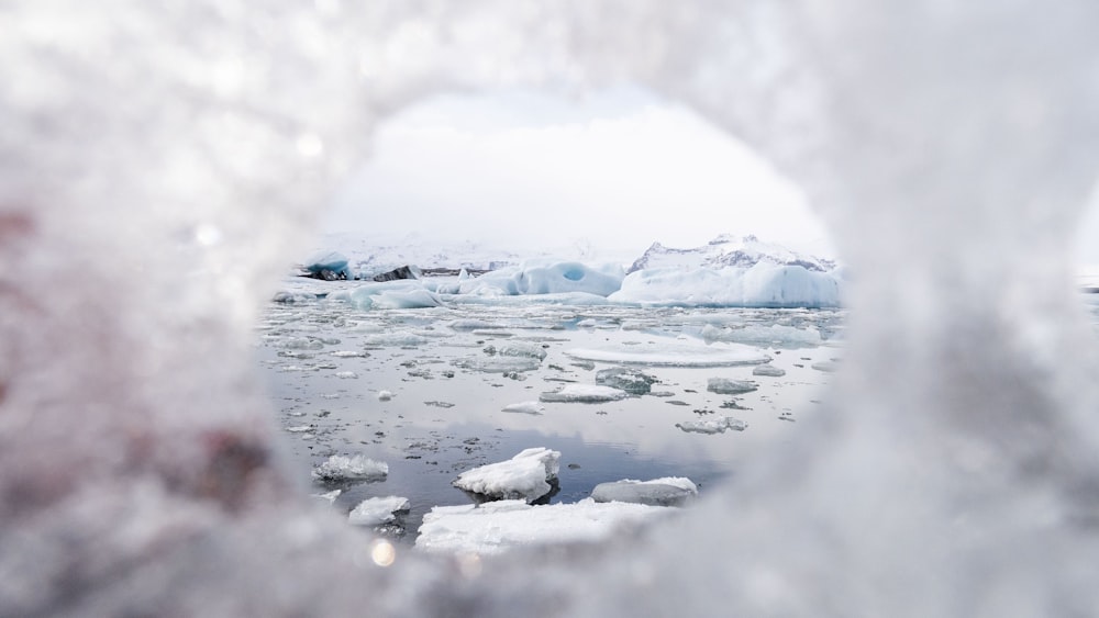 ice on body of water during daytime