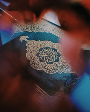 blue and white floral textile