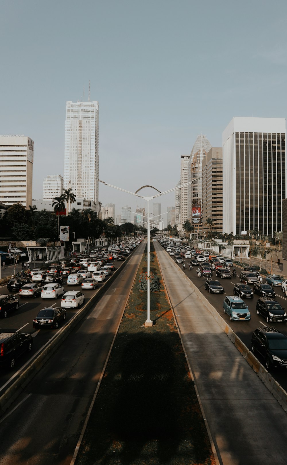 cars on road near high rise buildings during daytime