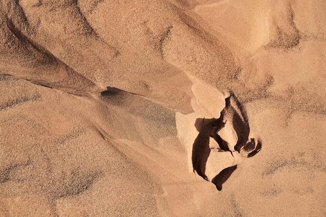 aerial view of brown sand