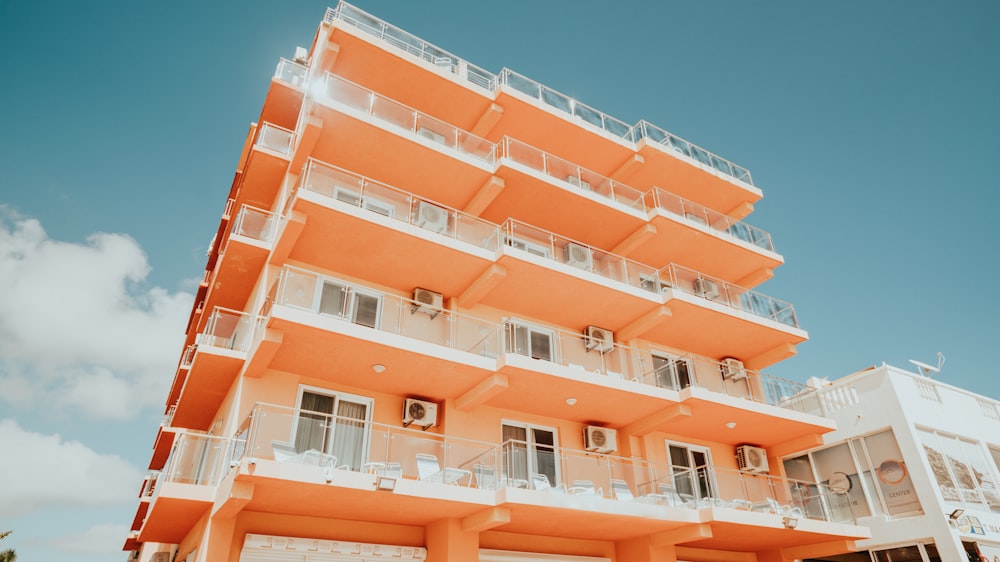 white and orange concrete building