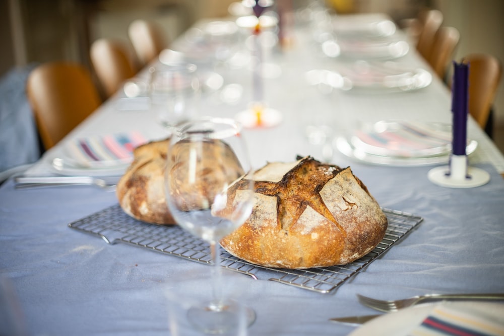 bread on white ceramic plate