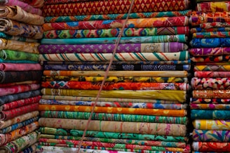 red yellow and blue textile