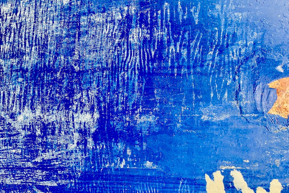 blue and white abstract painting