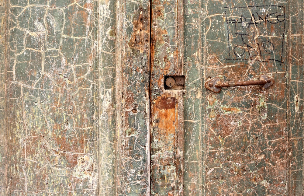 brown and white wooden door