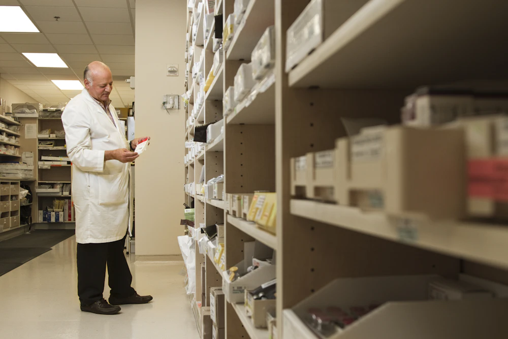 Pharmacy shelves