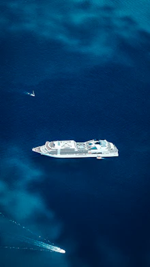 Cruise ship sailing on the open sea