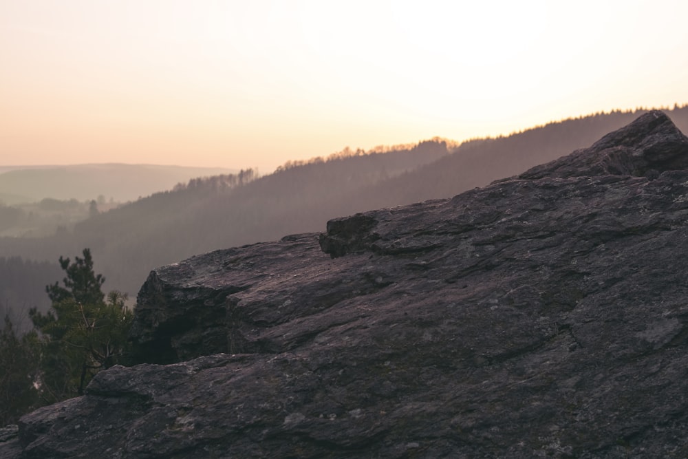 silhouette of mountain during daytime