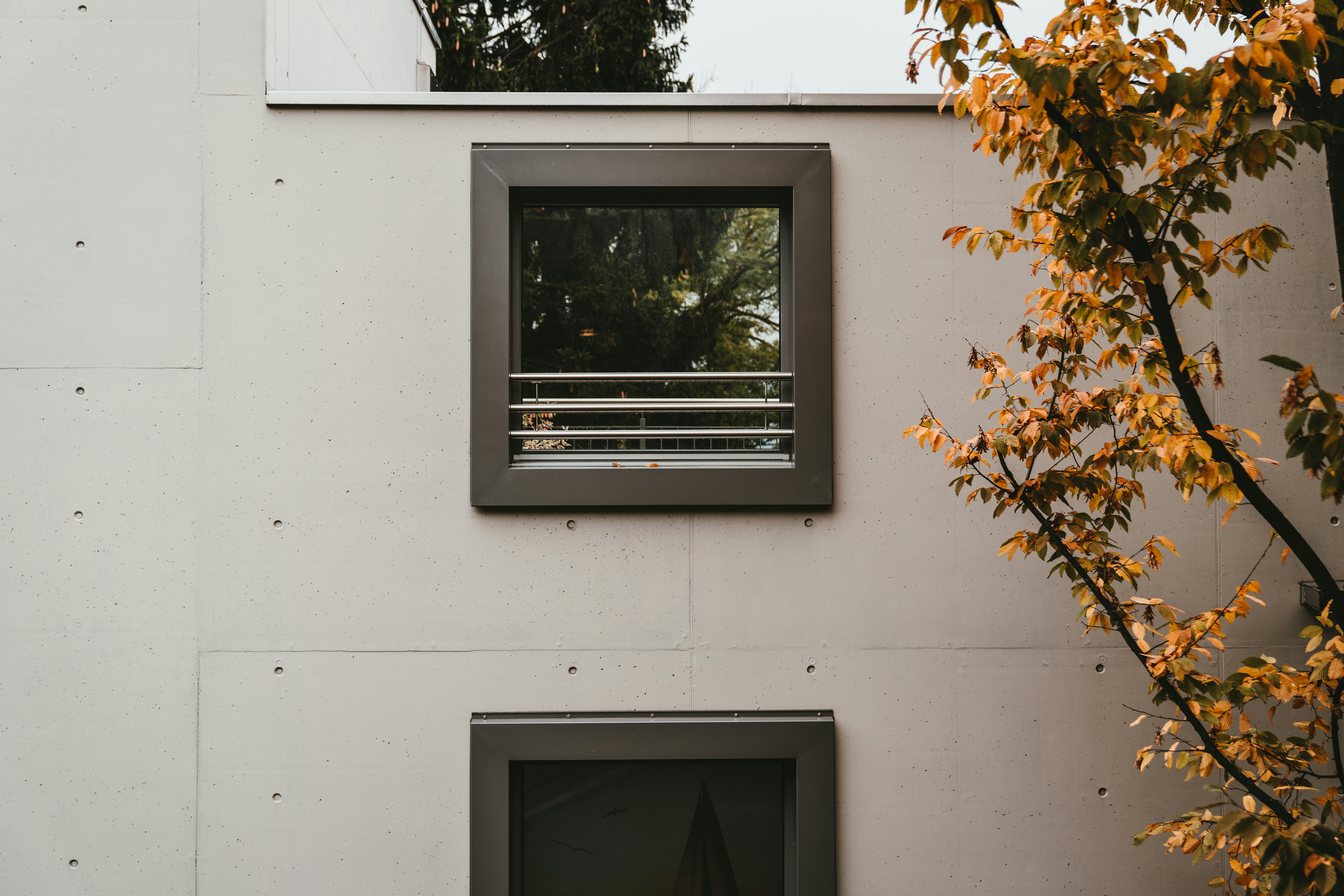 White wooden framed glass window