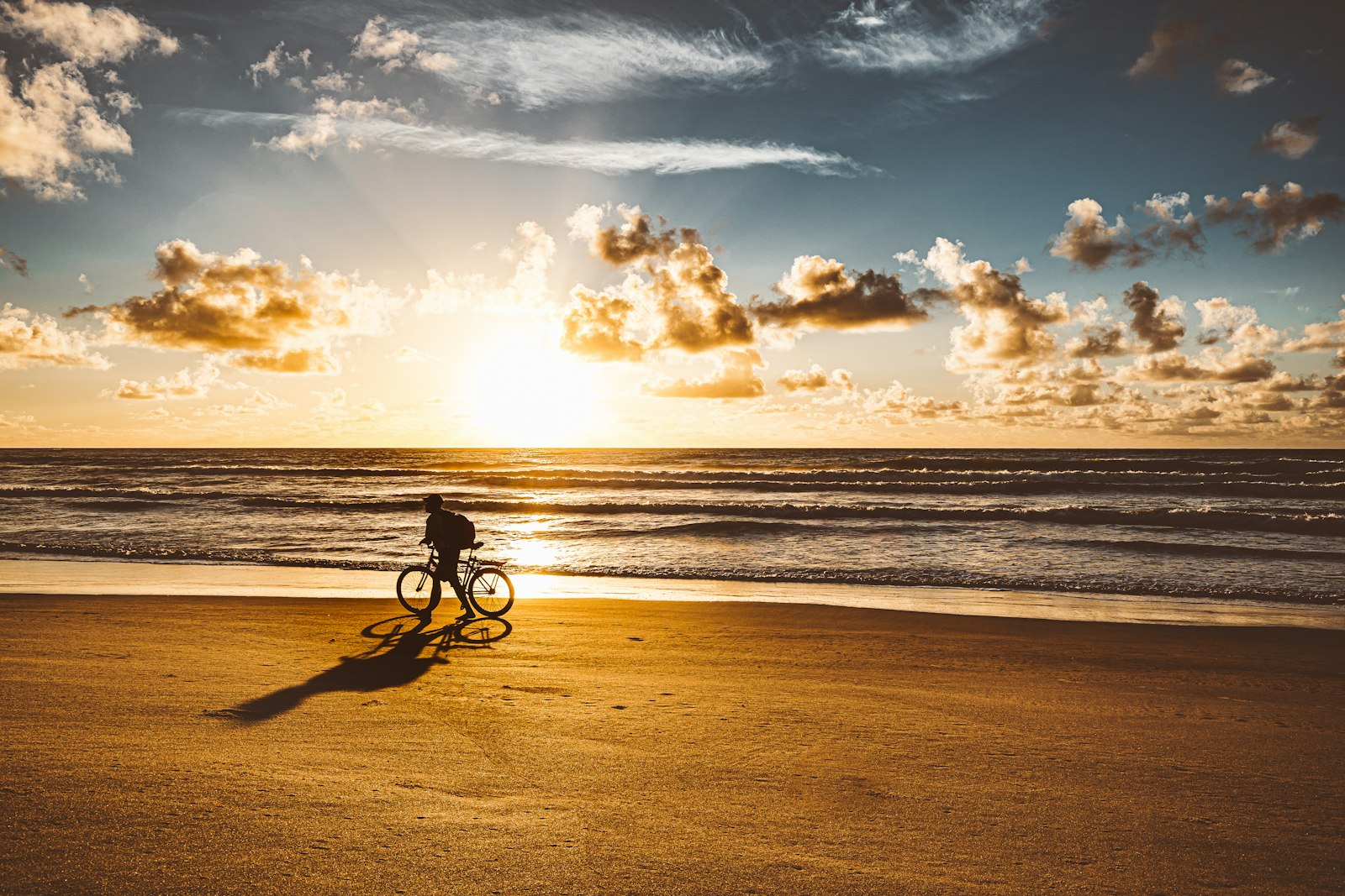 Sony a7 III + Canon EF 16-35mm F4L IS USM sample photo. Silhouette of person riding photography