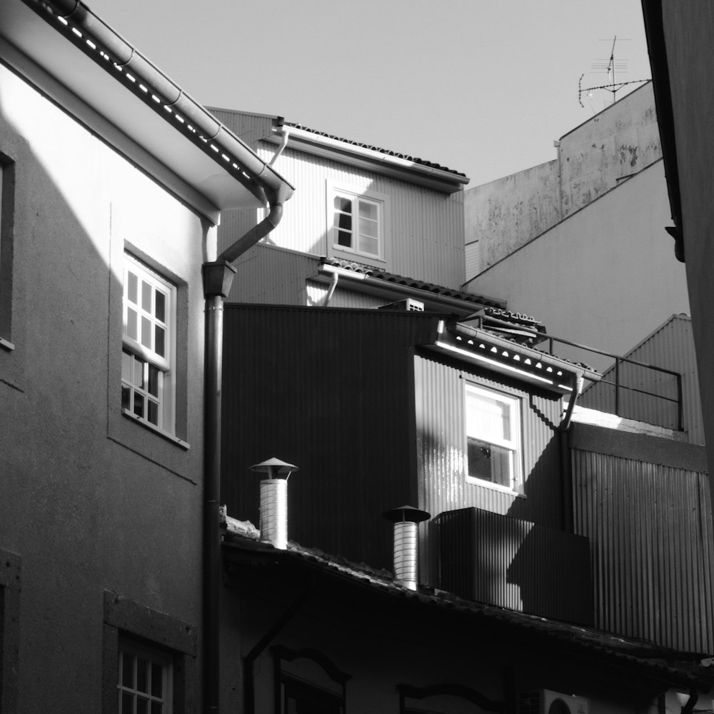 grayscale photo of concrete building