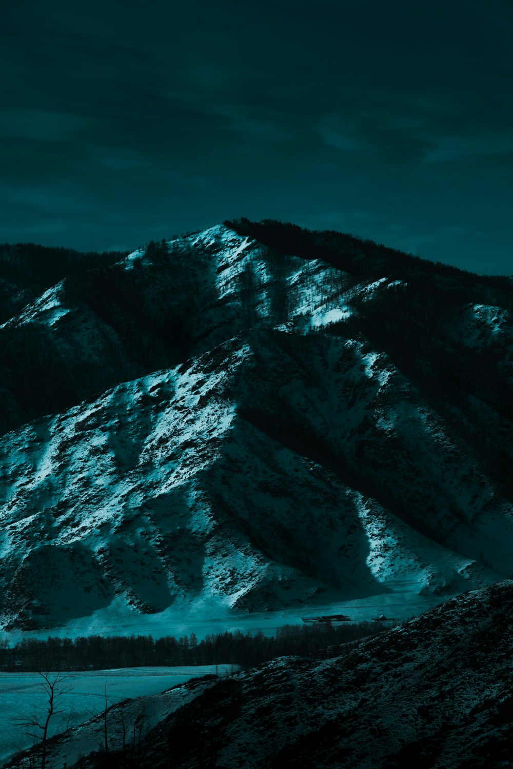 Montaña cubierta de nieve durante el día