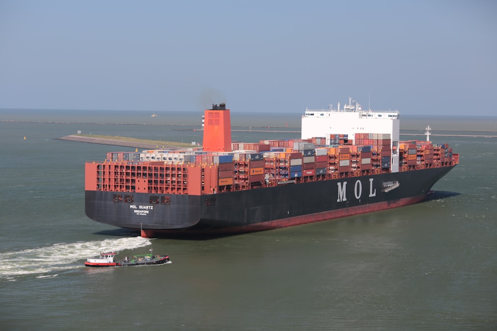 cargo ship on sea under gray sky during daytime