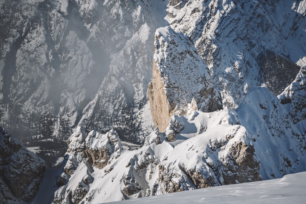 snow covered mountain during daytime