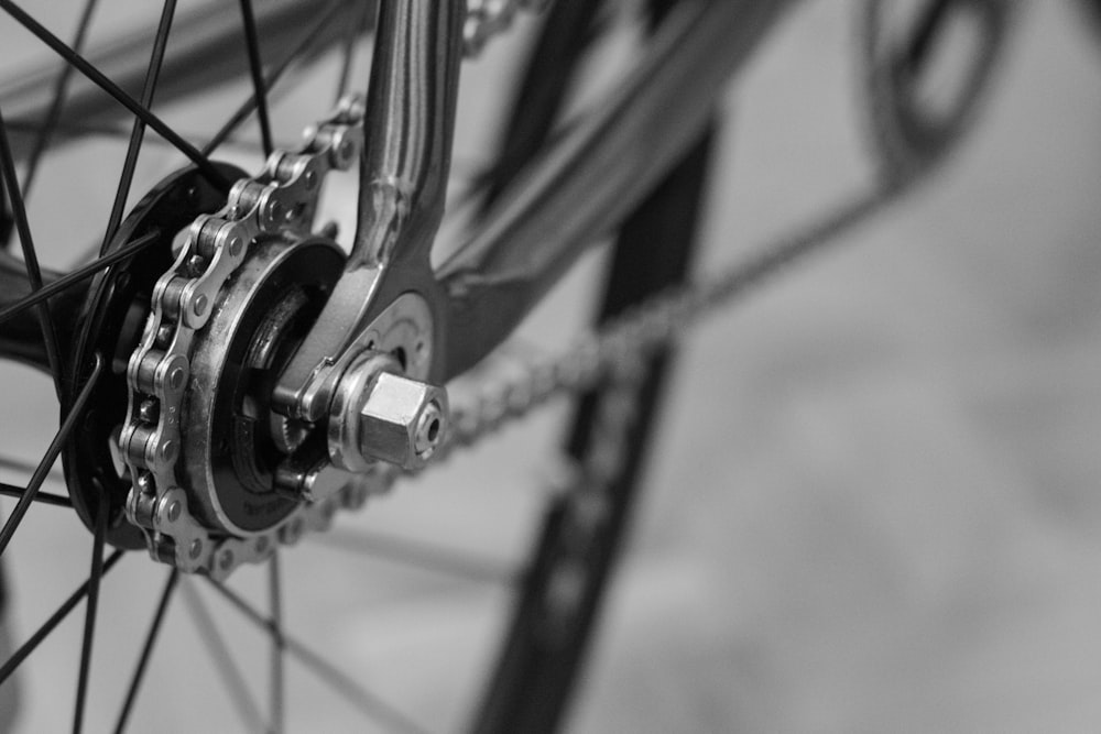 black bicycle wheel in close up photography