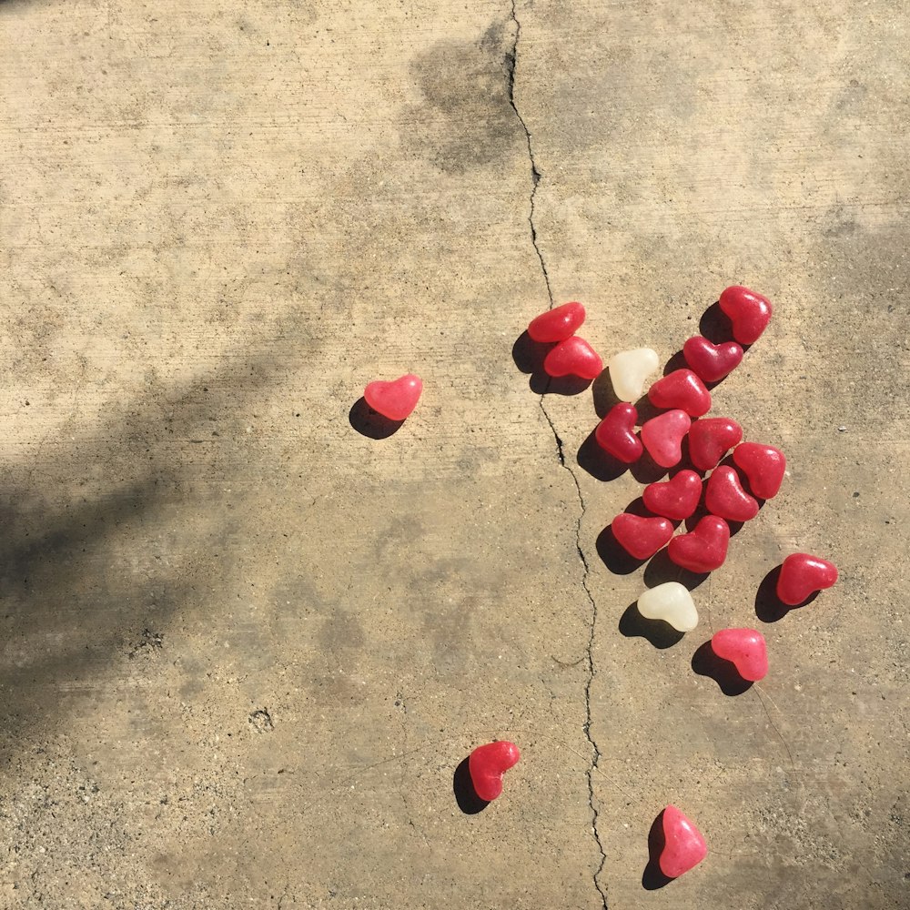 red round fruits on gray concrete floor