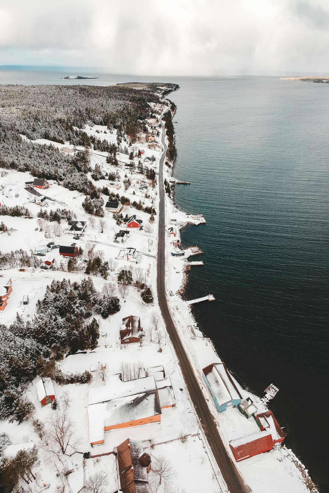 aerial view of city buildings near body of water during daytime